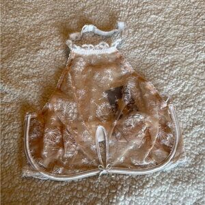 Victoria's Secret Nude and White Sheer Lace Halter Bralette